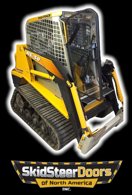 ASV RC PT Skid Steer Door - Complete With Handle, Locking Latch/Keys, Hinges, Weather Seal Gasket, & All Nuts/Bolts/Washers