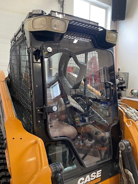 Case Alpha Max Series Skid Steer Door - Complete With Handle, Locking Latch/Keys, Hinges, Weather Seal Gasket, & All Nuts/Bolts/Washers