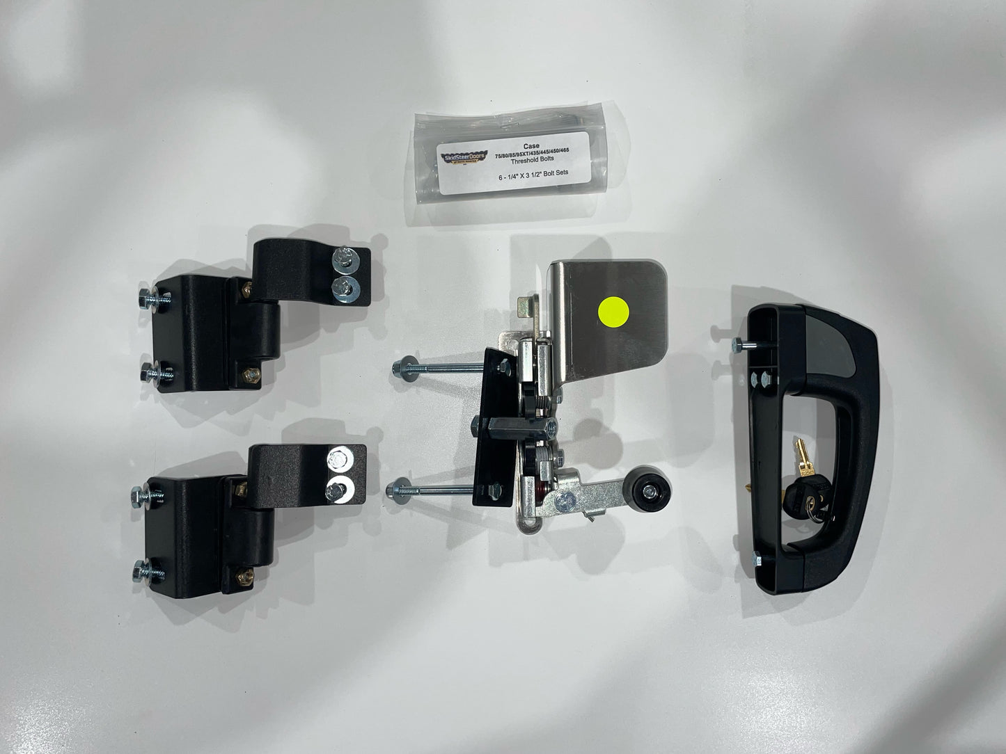 Case Series 1&2 435/445/450/465 Skid Steer Door - Complete With Handle, Locking Latch/Keys, Hinges, Weather Seal Gasket, & All Nuts/Bolts/Washers