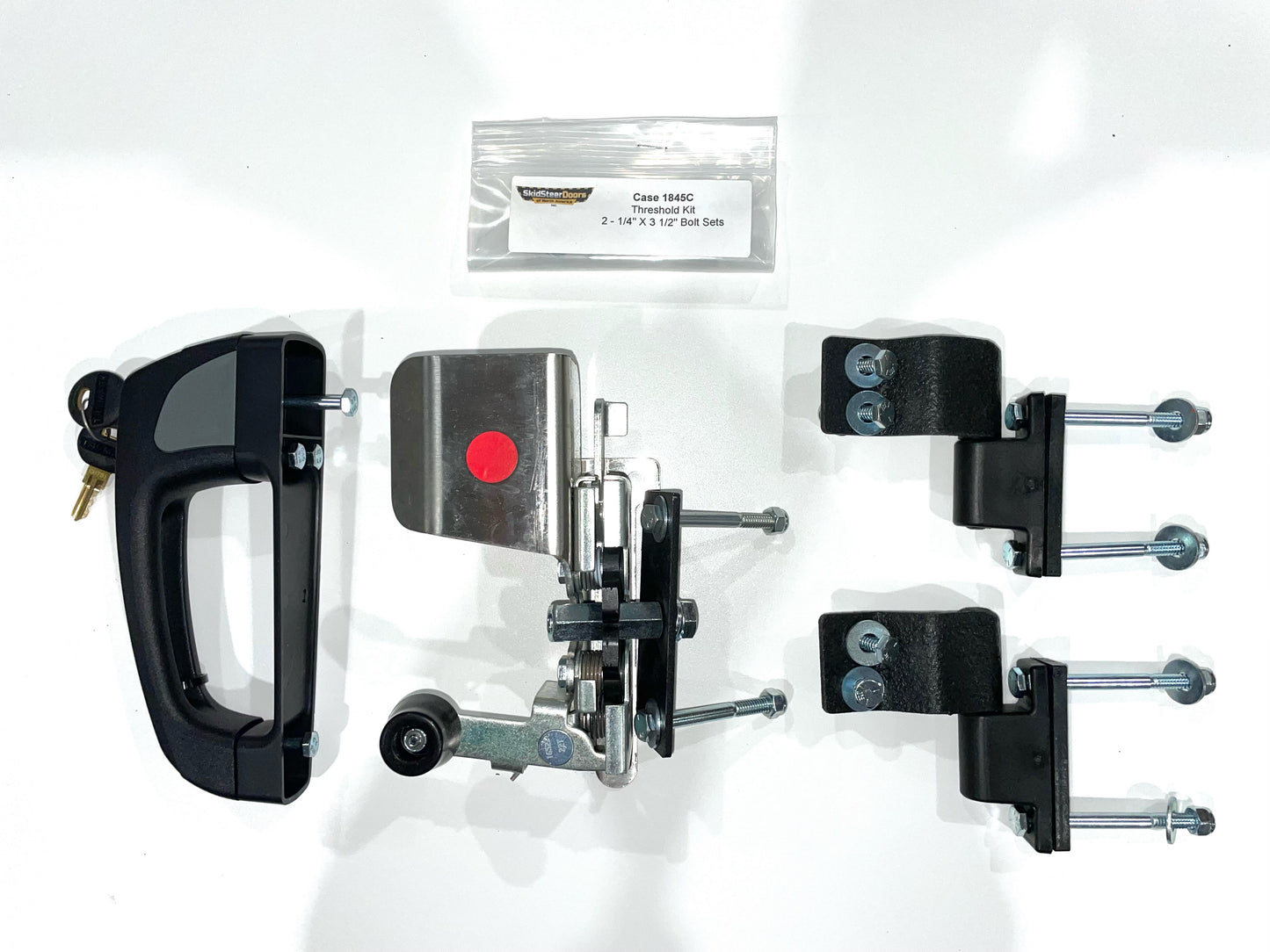 Case 1845C Skid Steer Door - Complete With Handle, Locking Latch/Keys, Hinges, Weather Seal Gasket, & All Nuts/Bolts/Washers