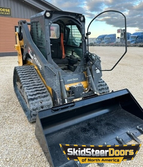 John Deere D/E/G/GR Series Skid Steer Door - Complete With Handle, Locking Latch/Keys, Hinges, Weather Seal Gasket, & All Nuts/Bolts/Washers