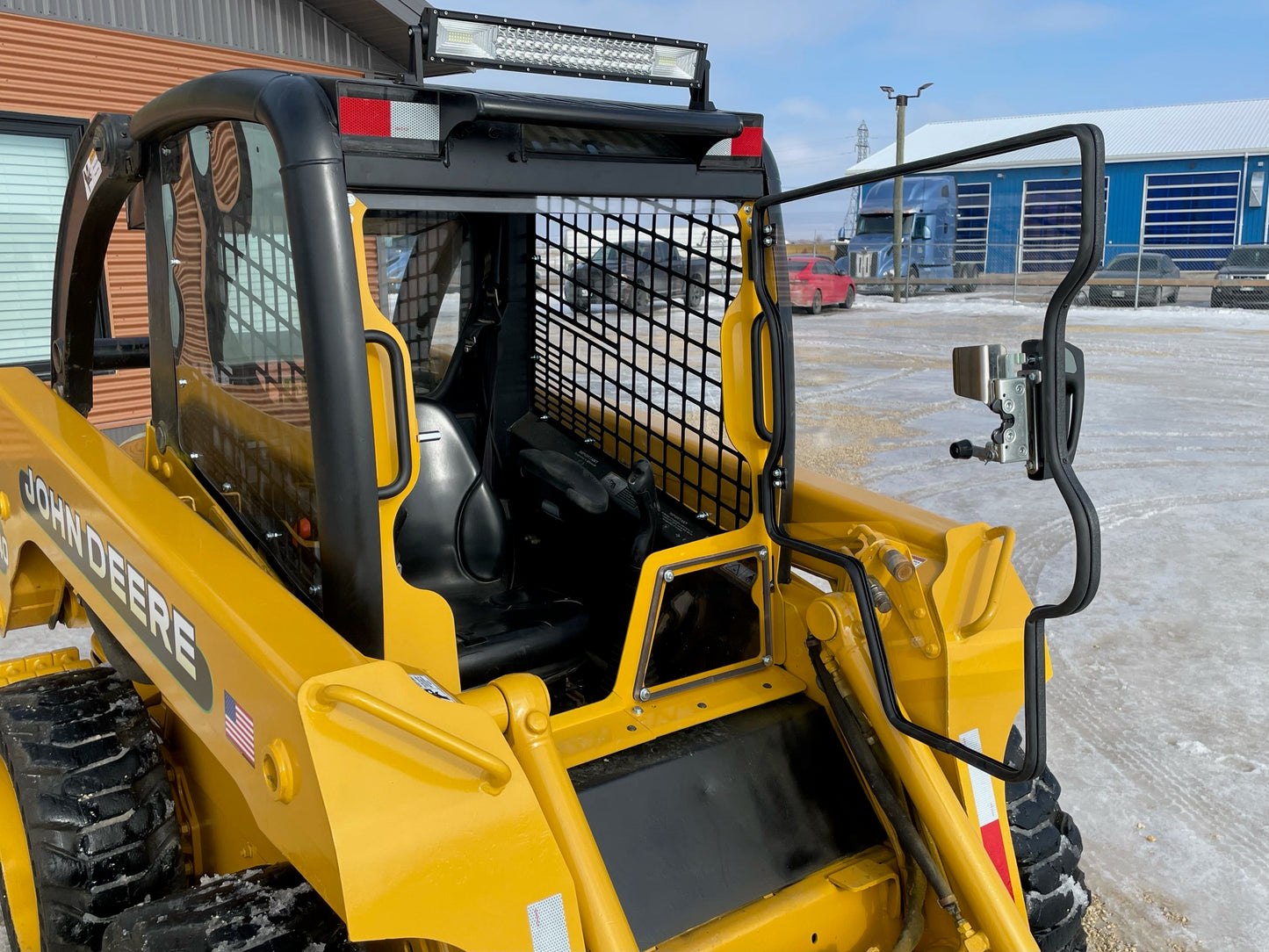 John Deere 240/250/260/270/280/290/300 Series 1 & Series 2 Skid Steer Door - Complete With Handle, Locking Latch/Keys, Hinges, Weather Seal Gasket, & All Nuts/Bolts/Washers