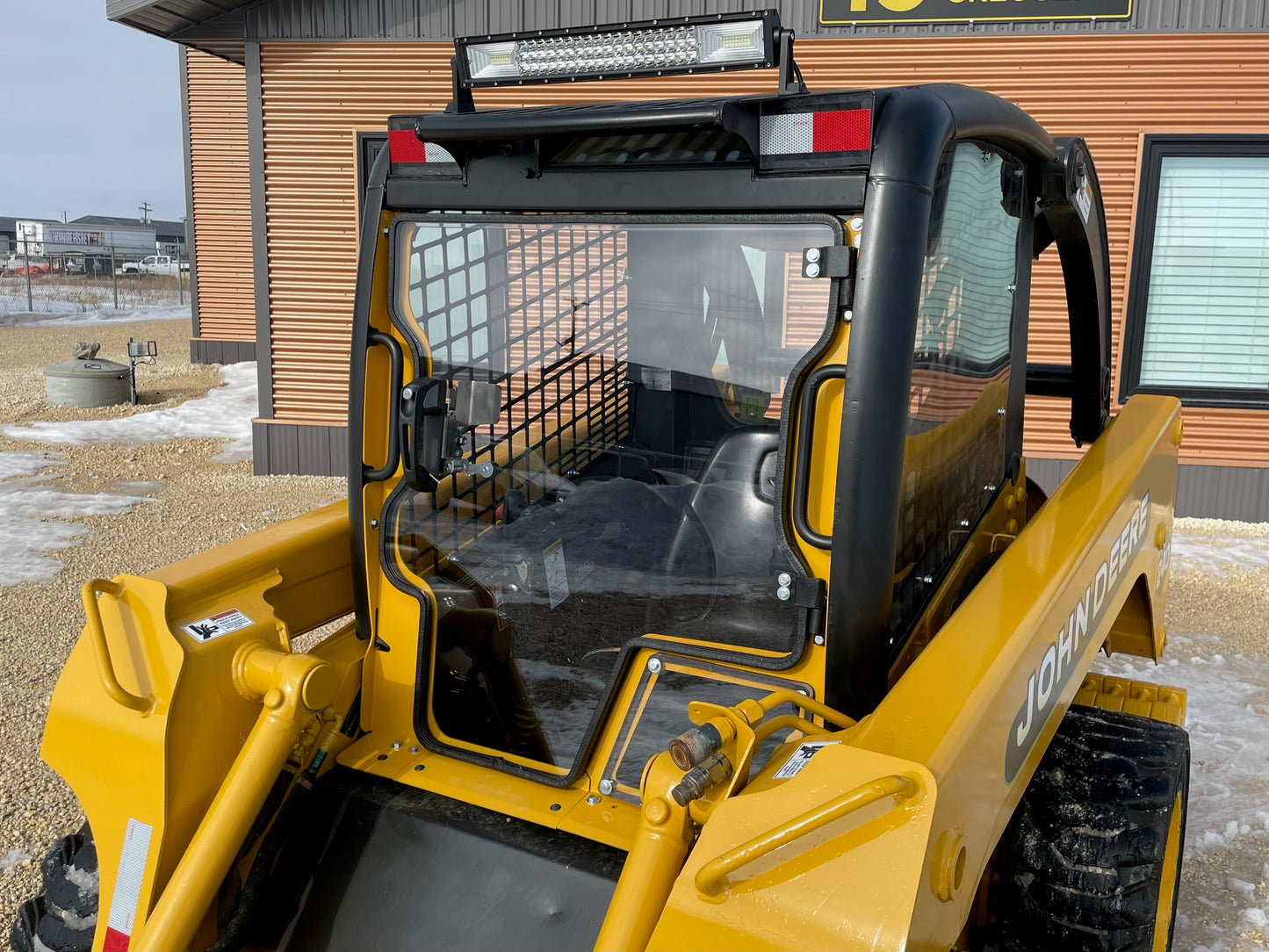John Deere 240/250/260/270/280/290/300 Series 1 & Series 2 Skid Steer Door - Complete With Handle, Locking Latch/Keys, Hinges, Weather Seal Gasket, & All Nuts/Bolts/Washers