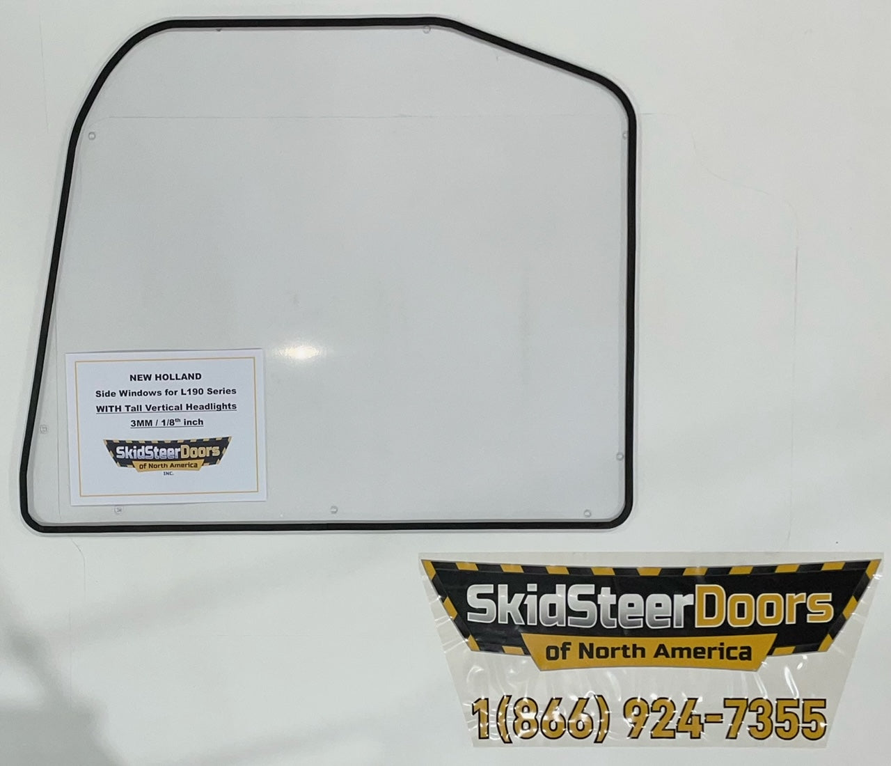 New Holland L Series with Vertical Lights Skid Steer Door - Complete With Handle, Locking Latch/Keys, Hinges, Weather Seal Gasket, & All Nuts/Bolts/Washers