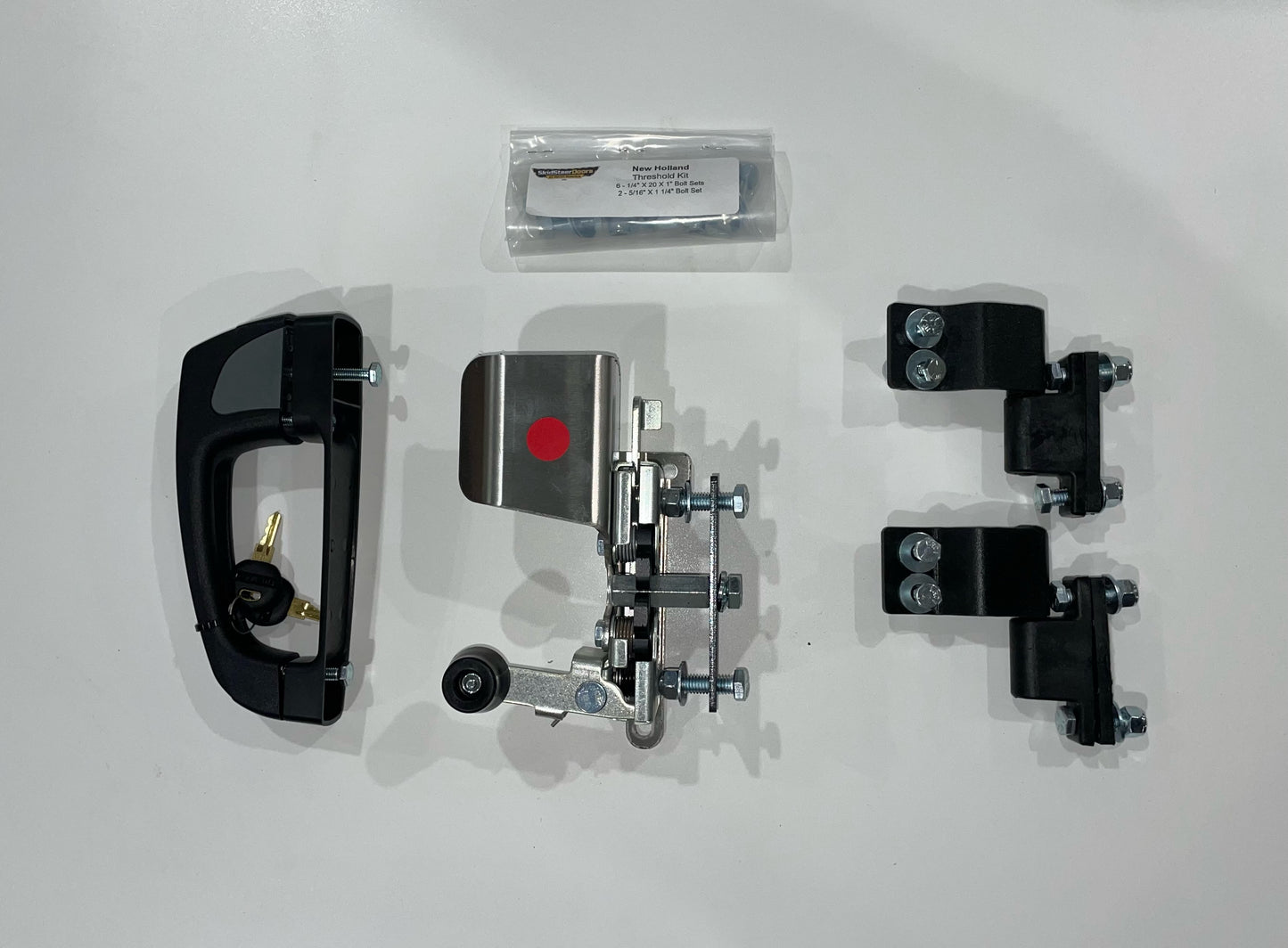 New Holland D Series Skid Steer Door - Complete With Handle, Locking Latch/Keys, Hinges, Weather Seal Gasket, & All Nuts/Bolts/Washers